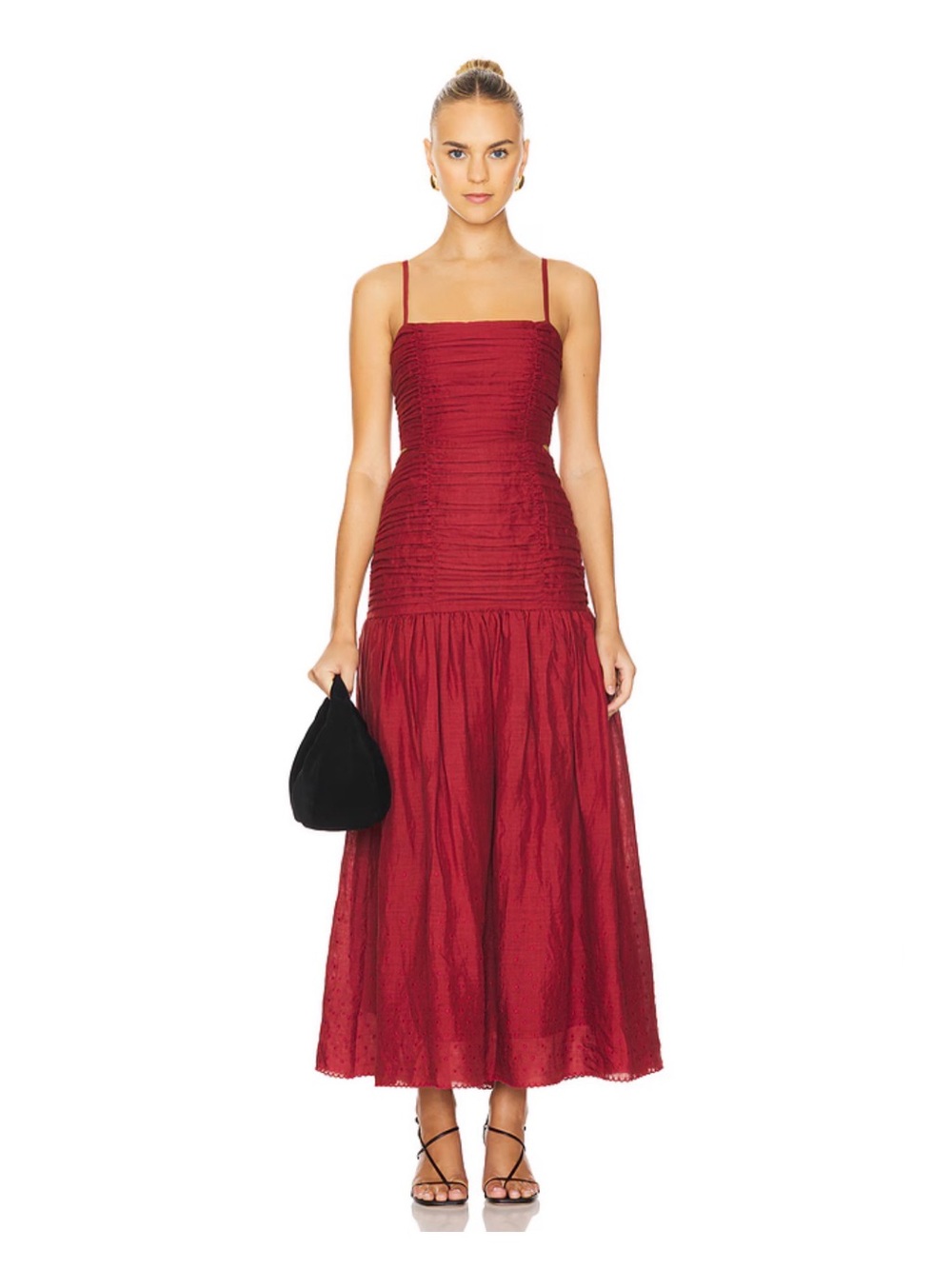 Posse NWT Aurelia Square Neck Dress Merlot
